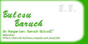 bulcsu baruch business card